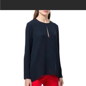 Theory Deep Navy Slit Front Tunic